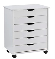 STYLE WELL CRAFT WHITE 6 DRAWER STORAGE CART