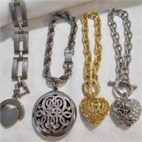 Assortment of Charm Heart Bracelets