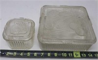 Clear Refrigerator Dishes (lids chipped)