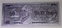 $10 USA Silver 999999 Bank Note Collectors Item