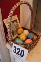Collection Of Marble Eggs In A Basket (Rm 7)