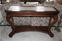 Marble Insert Sofa Table with Shelf