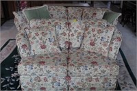 Matching Modern Floral 2-Cushion Sofa & Loveseat