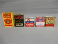 GROUPING OF 5 VINTAGE CANADIAN SPICE TINS