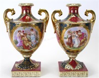 Pair of Royal Vienna Urn Vases