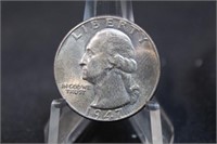 1947 Uncirculated Washington Silver Quarter Toned