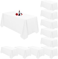 Lumaycens 10Pck White Tablecloths 90x156""