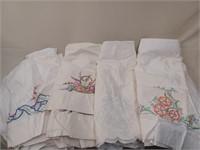 4 Pair Embroidered Pillow Cases