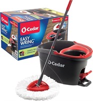 B4229  O-Cedar EasyWring Spin Mop, Red, Gray