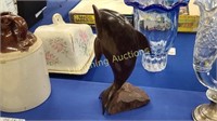 HAND CARVED IRONWOOD LEAPING DOLPHIN