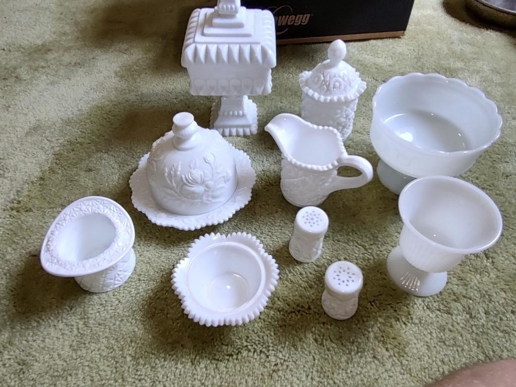 Assorted Milk Glass