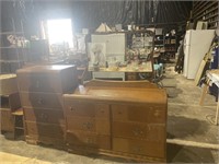 Vintage waterfall dresser and chest of drawers