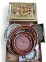 Lot of Antique Picture Frames - Brass, Wood, etc.