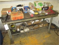 Work bench with contents includes 4" vise,