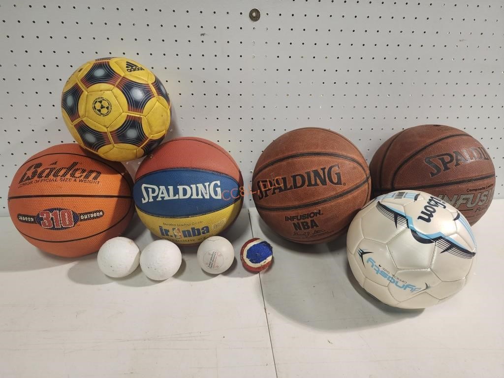 4 Basketballs, 2 Soccer Balls & more