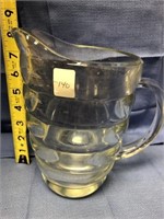 Heavy Glass Ribbed pitcher