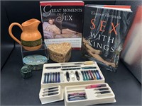 Caligraphy Set, Books, Pottery & more