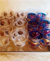 Mid century Glassware 2 sets of Six