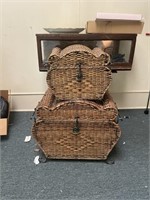 Pair of wicker Bombay chests