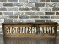 Western Wooden Horsin' Around Sign 32x9x2