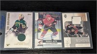3 Topps OPC UD Hockey Jersey Cards