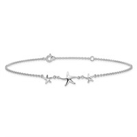 Sterling Silver Rhodium-plated Anklet