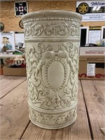 19 Inch Weller Pottery Ivory Umbrella Stand