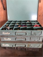 Four containers of electrical hardware
