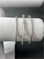 Sterling Rhodium-Plated Bracelet Set