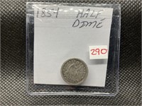 1854 SEATED LIBERTY HALF DIME