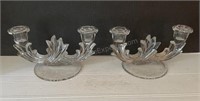 Pair of Vintage Fostoria Baroque Crystal Glass