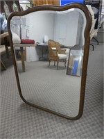 Oak Framed Beveled Mirror 32" X 42"