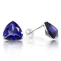 5MM Trillion Cut Lab Tanzanite 1.2CTW Stud Earring