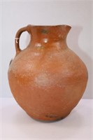 NATIVE AMERICAN CLAY POTTERY HANDLED WATER PITCHER