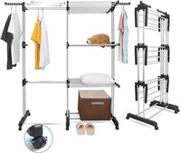 johgee 2 in 1 Clothes Drying Rack, Extendable Leng