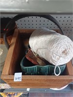 Wooden Box, Planter, Yarn and More