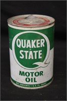 Quaker State Motor Oil Tin Can