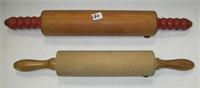 2 Vintage Wooden Rolling Pins
