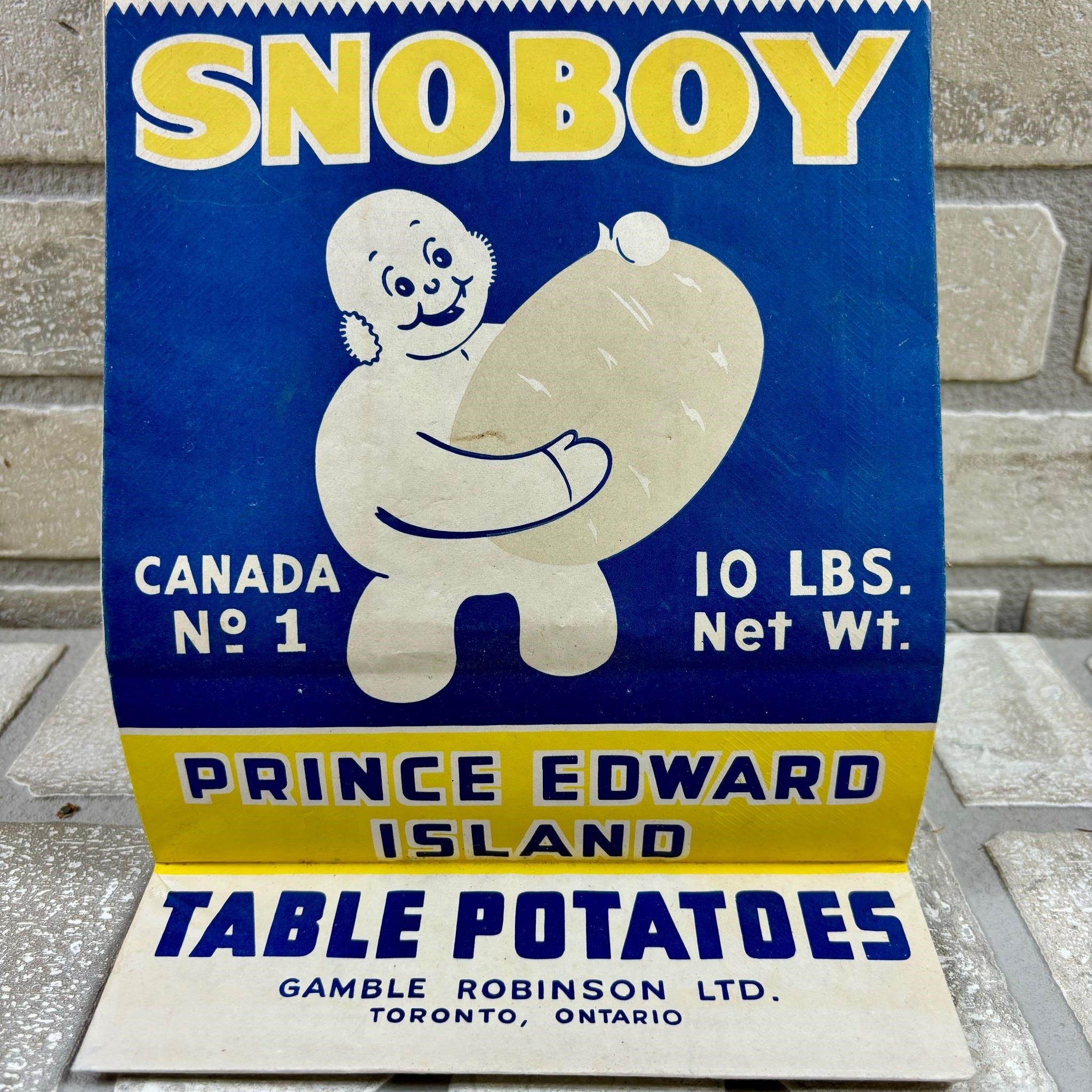Vintage Paper PEI Potato Sack, 1950s