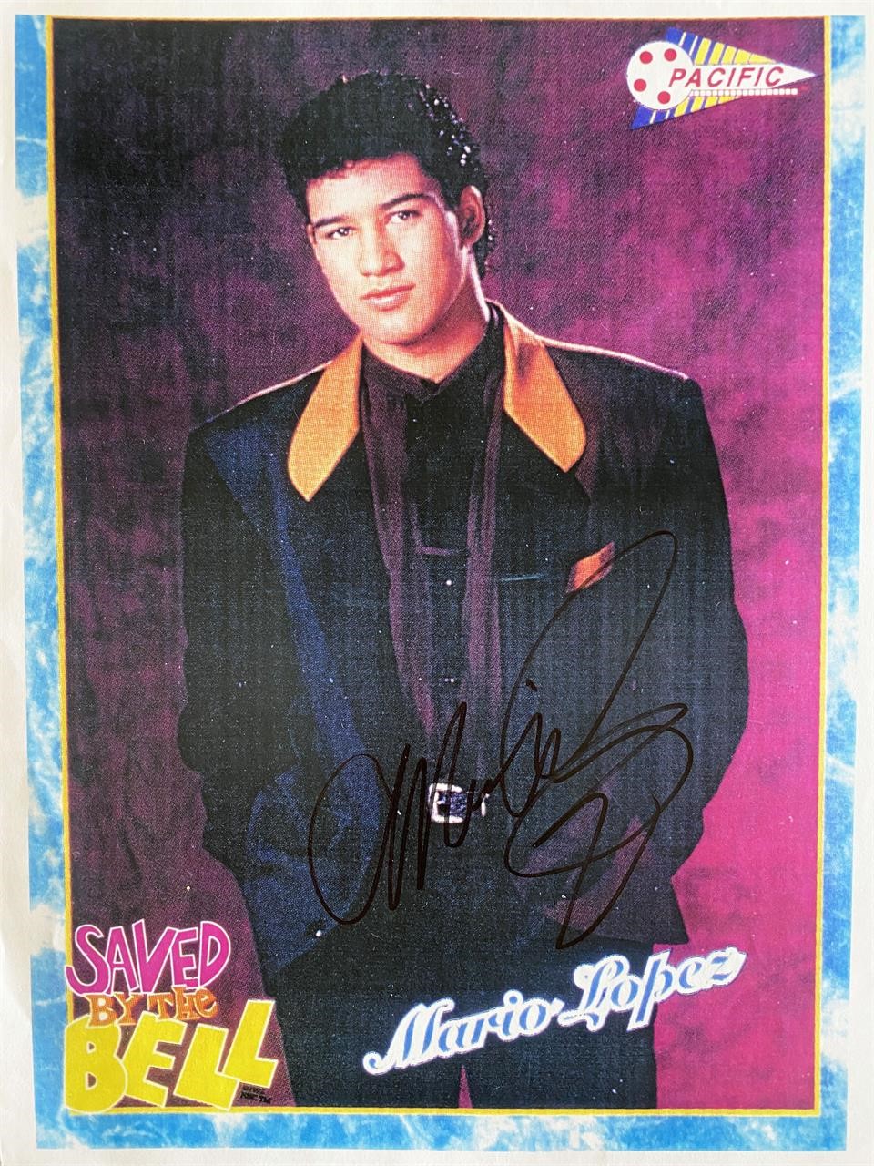 Mario Lopez signed page