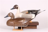 Pair of Hen & Drake Pintail Duck Decoys by Ralph