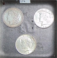 1921-D Morgan Dollar. 1922, 1923 Peace Dollars