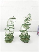 2 sculptures en verre