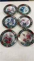 Six Lena Liu Hummingbird Plates