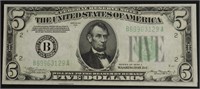 1934 5 $ REDERAL RESERVE NOTE  CH BU