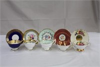 5 Cups and saucers including Aysley, Royal Grafton