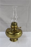 Brass bottom oil lamp 17"H