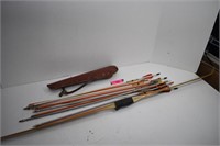 Vintage Bow & Arrows w/Leather Quiver
