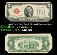 1928G $2 Red Seal United States Note Grades vf det