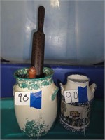 2 Country Style Ceramic Milk Jugs